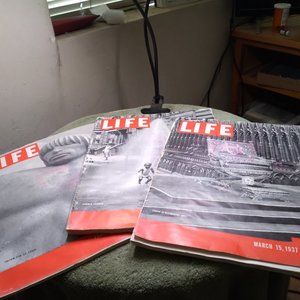 5 Vintage Life magazines 1937